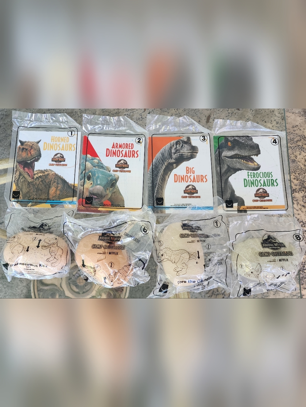 New McDonalds 2020 Jurassic World Camp Cretaceous Complete Set Of 8 Toys